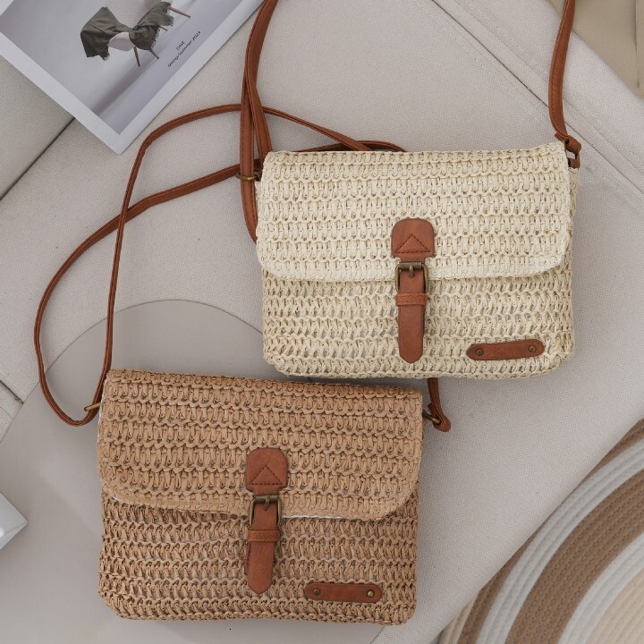 Fashionable woven straw bag fashion hand woven summer new beach bag fashion designer women s fashionable crossbody bag women s handbag