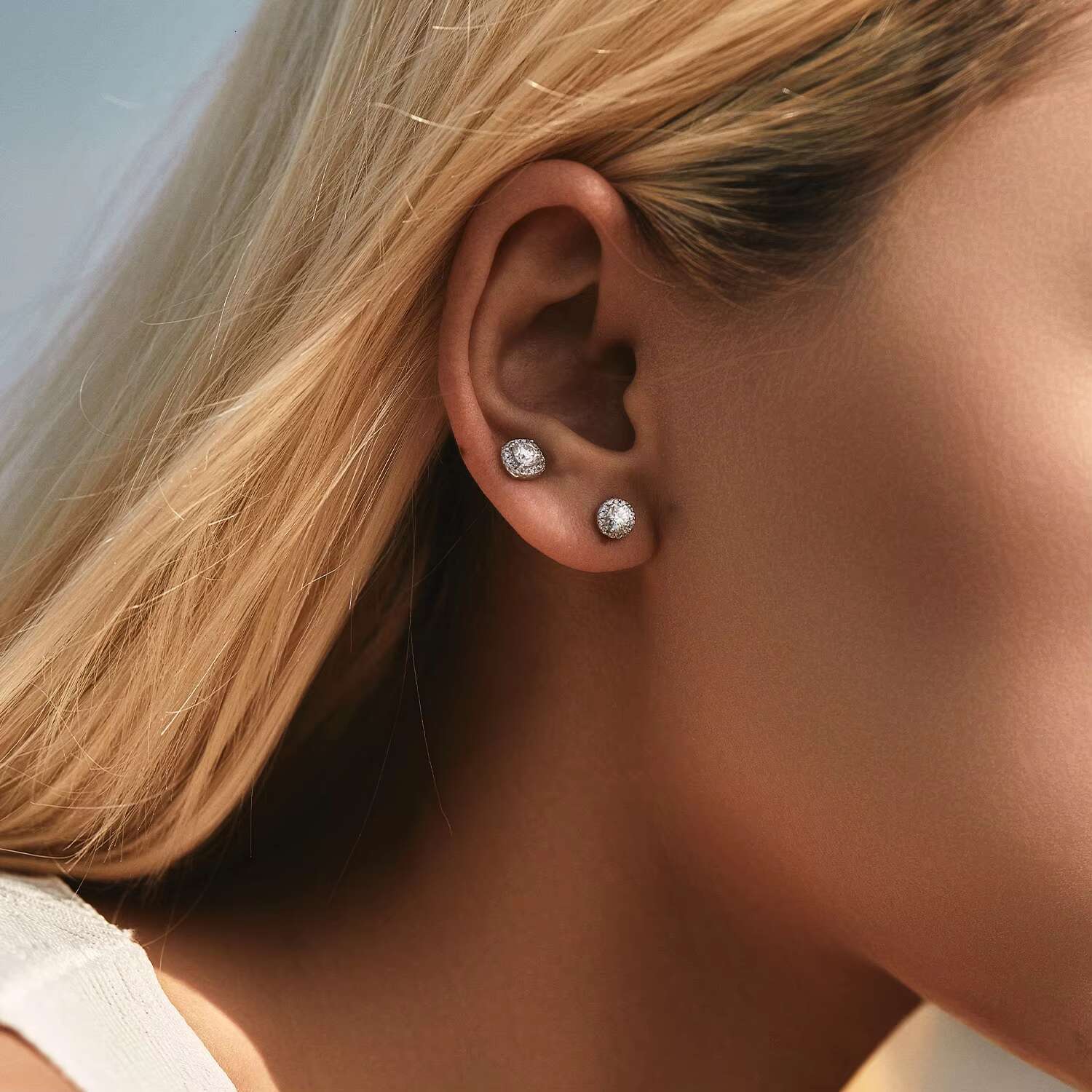 925 Sterling Silver Heart Pear Square Shape Design D Color VVS1 Clarity Moissanite Stud Earring for Women Wedding Fine Jewelry