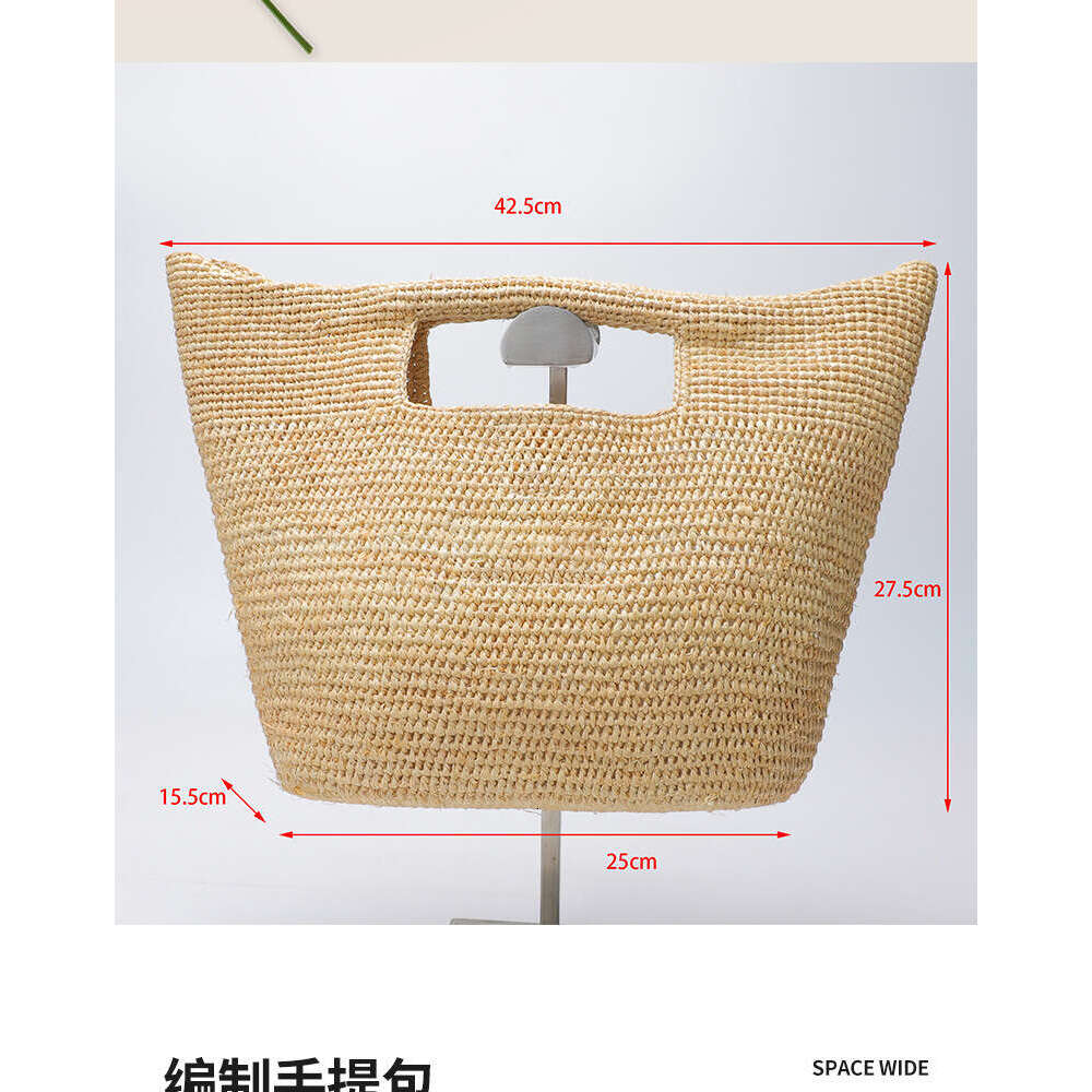 Straw Beach Tote Korean Style Raffia Handwoven Large Capacity Straw Trendy New Beach Tote Bag Crossbody Bag