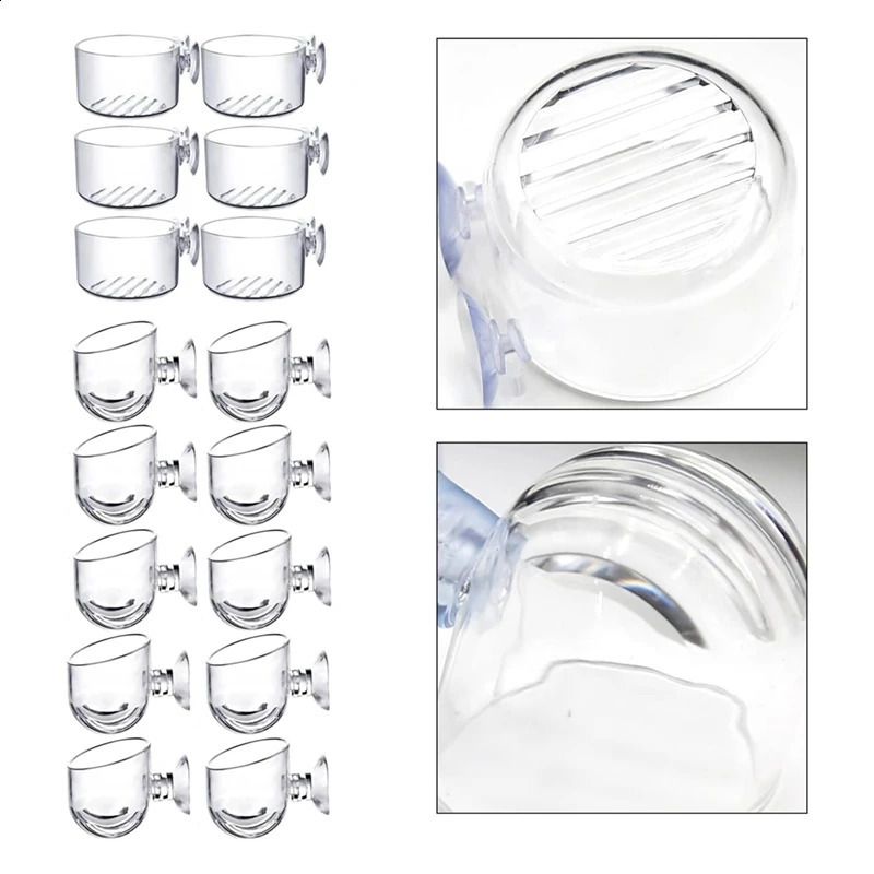 16PCS Aquatic Plant Cups Kit Transparent Acrylic Aquatic Plant Pot Kit With Suction Aquarium Decoration 2 Shapes 250530