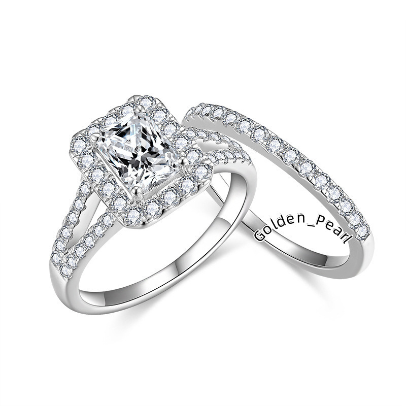 6*9mm 2CT D Color Moissanite Gemstone Ring Elegant Classic Oval Design 925 Silver Classic Wedding Oval Moissanite Set Rings