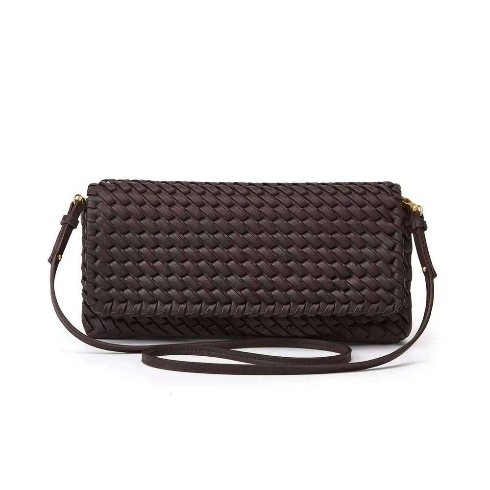 Designer Pu Leather Wowen Clutch For Women Vintage Flap Shoulder Crossbody Bags Trend Underarm Bag Lady Handbags 2025