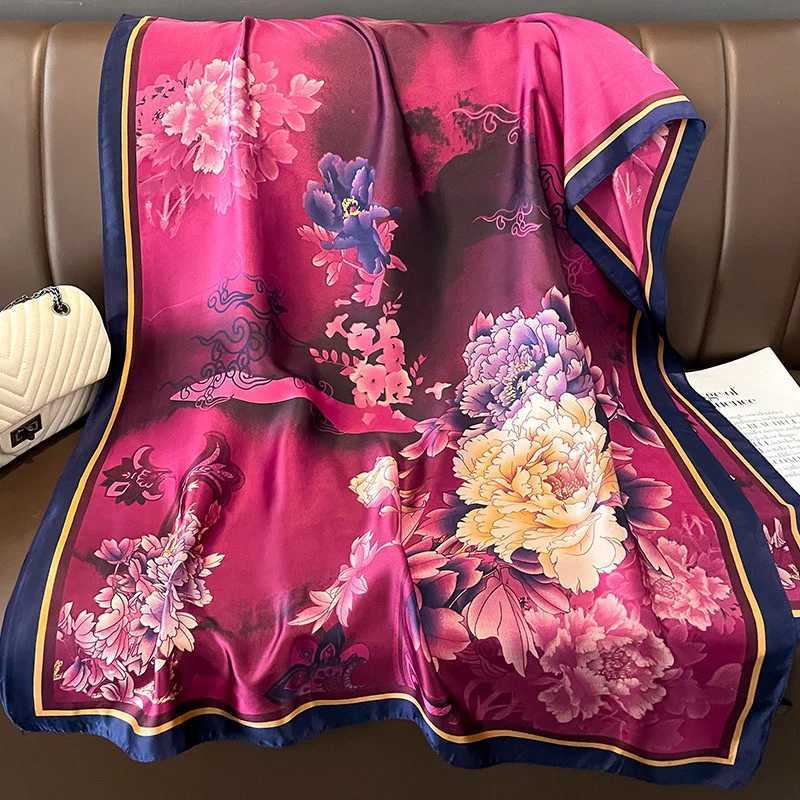 Women 180*90cm Fashion Beautiful Soft Silk Scarves Female Lady Shawl Hijab Wrap Foulard Bandana Muffler Beach Pareo W250602