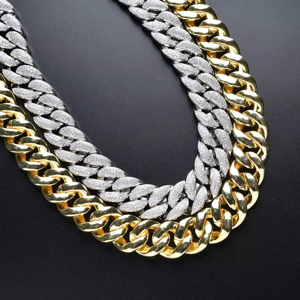 18mm hot selg chain AAA+CZ micro insertion Cuban k necklace men's hip-hop jewelry