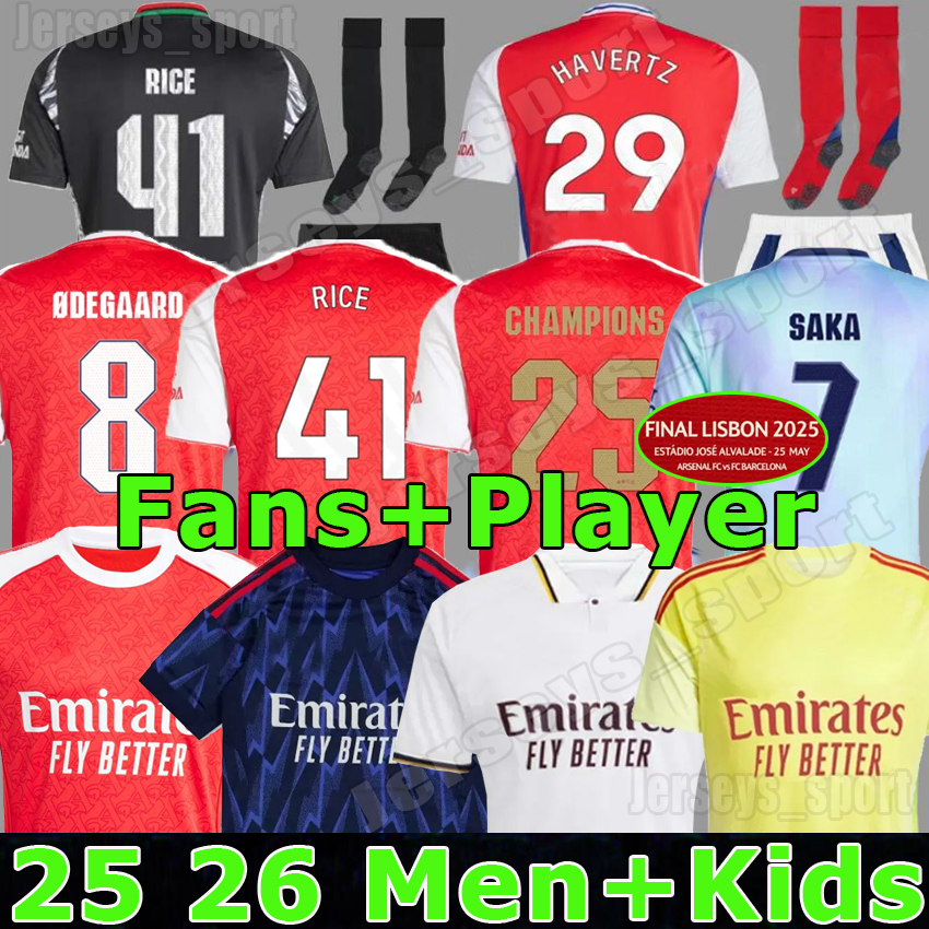 23 24 25 26 G.JESUS soccer jerseys RICE SMITH ROWE SAKA Fans Player J.TIMBER MARTINELLI RUSSO 2025 football shirt Men Kids ODEGAARD SAMBI FABIO VIEIRA SALIBA HAVERTZ