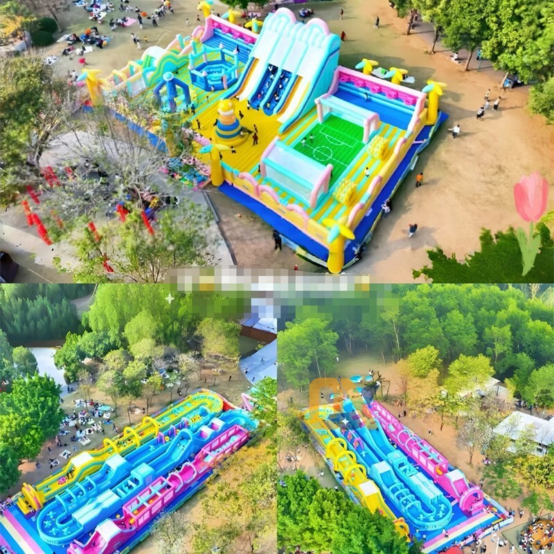 Foreign Style Children's Jumping Bed Slide Set Water Park Swimming Pool