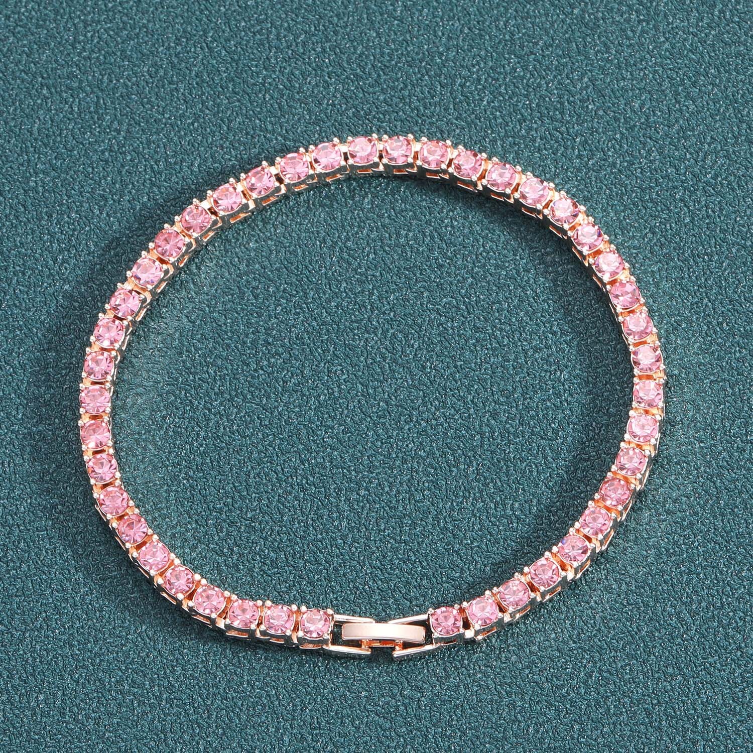 Bracelet hip hop 3mm4mm5mm6mm Moissanite Rhinestone a row of tennis chains personality hip hop Bracelet moissanite