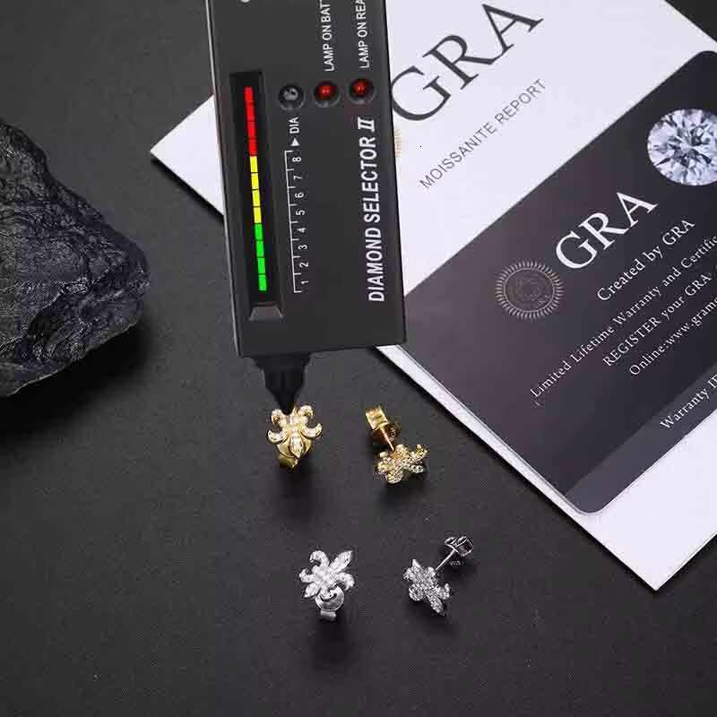 New Arrival D Color Moissanite Iris Stud Earring Hoop Wedding Jewelry Gifts For Women