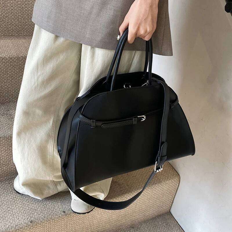 Stylish Big Top-Handle Bags For Women Belt Pure Color Large Capacity Shopper Shoulder Totes 2025 Latest Designer Handbags