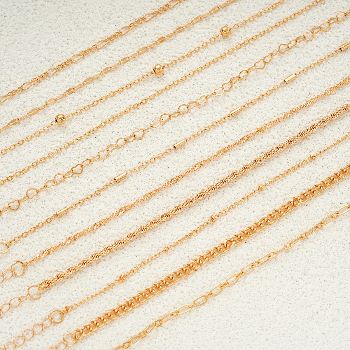 11 Pcs Vintage Twist Chain Bracelets Sets for Women Boho Punk Silver Gold Color Adjustable Cuban Link Bracelet Fashion Jewelry 250528