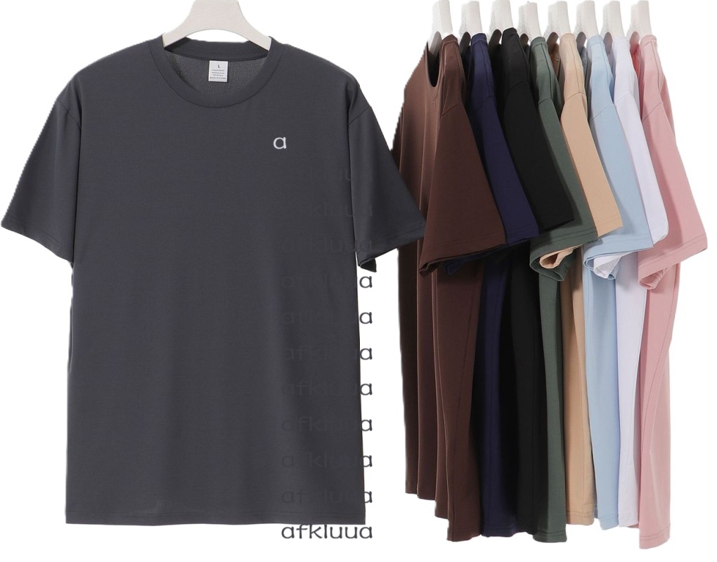 Quick dry work out afkluualopants sports men shirt Tops Quick-Dry Summer Short Sleeve Loose Ice Silk Thin Fitness Shirt Running Training Yoga Outfits Gym s EU Size