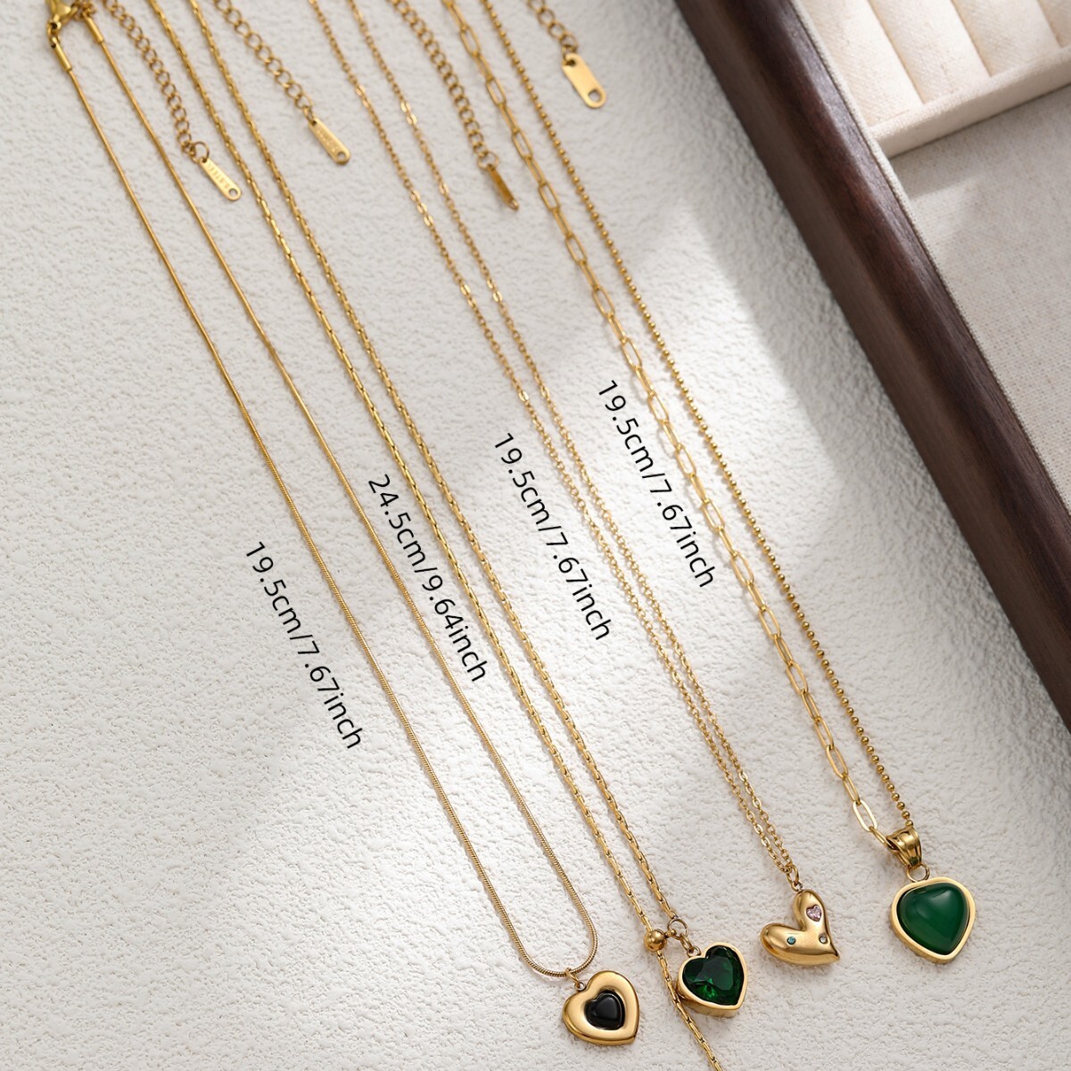 Design Simple Brown Sugar Sand Titanium Steel Pendant Heart Chain Necklace Jewelry