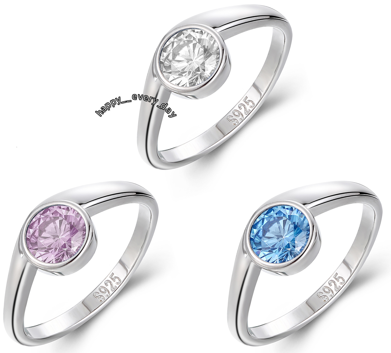 New Bohemian 6.5mm 1ct VVS Blue Moissanite with GRA Certificate 925 Sterling Silver Jewelry Women Wedding Ring