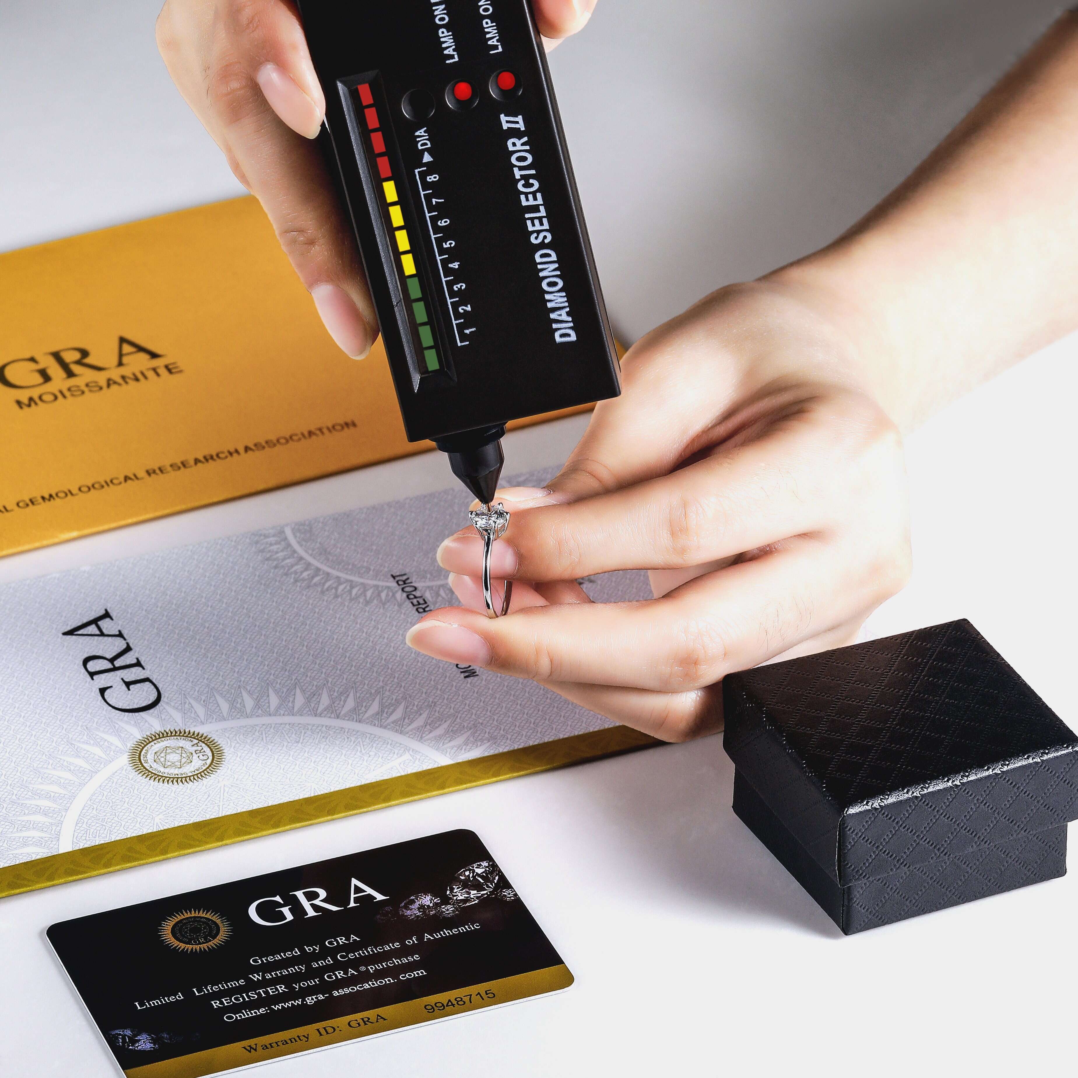 OAHLAN Stylish Real 1ct Moissanite Engagement Rings for Women S925 Sterling Silver Wedding Bands Jewelry With Certificate