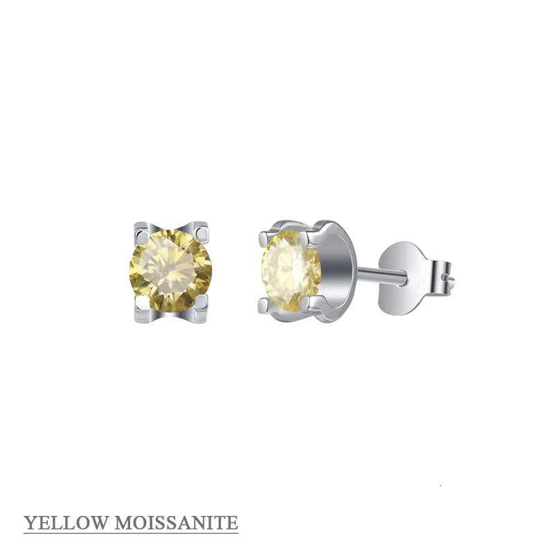 Abiding Colorful Moissanite Diamond Earings Jewelry Women Earring Stud Sterling Silver 925 Round Mosanite Earrings