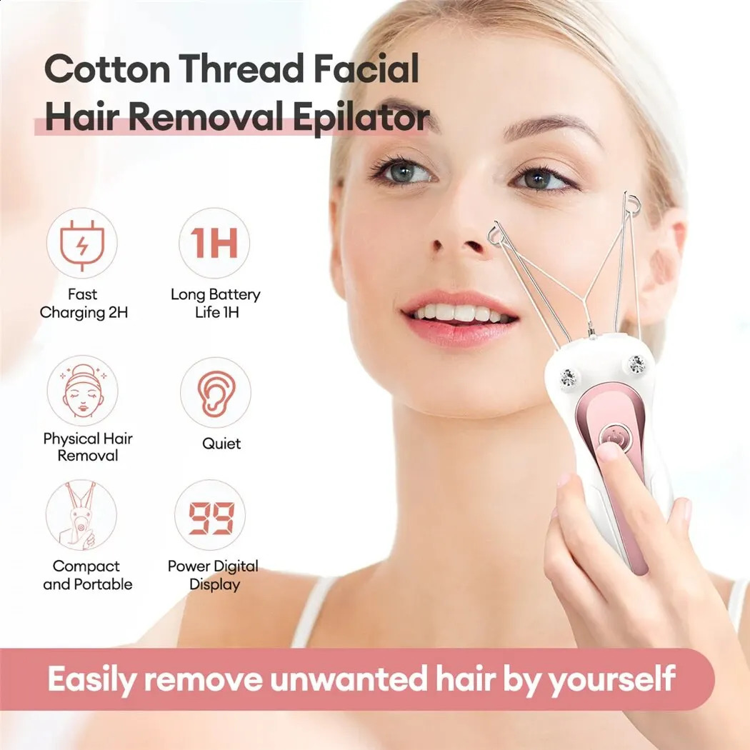 Electric Body Hair r Womens Cotton Thread Leg Arm Shaver Razor Lady Beauty Neck Rechargeable Hair Epilator 250523