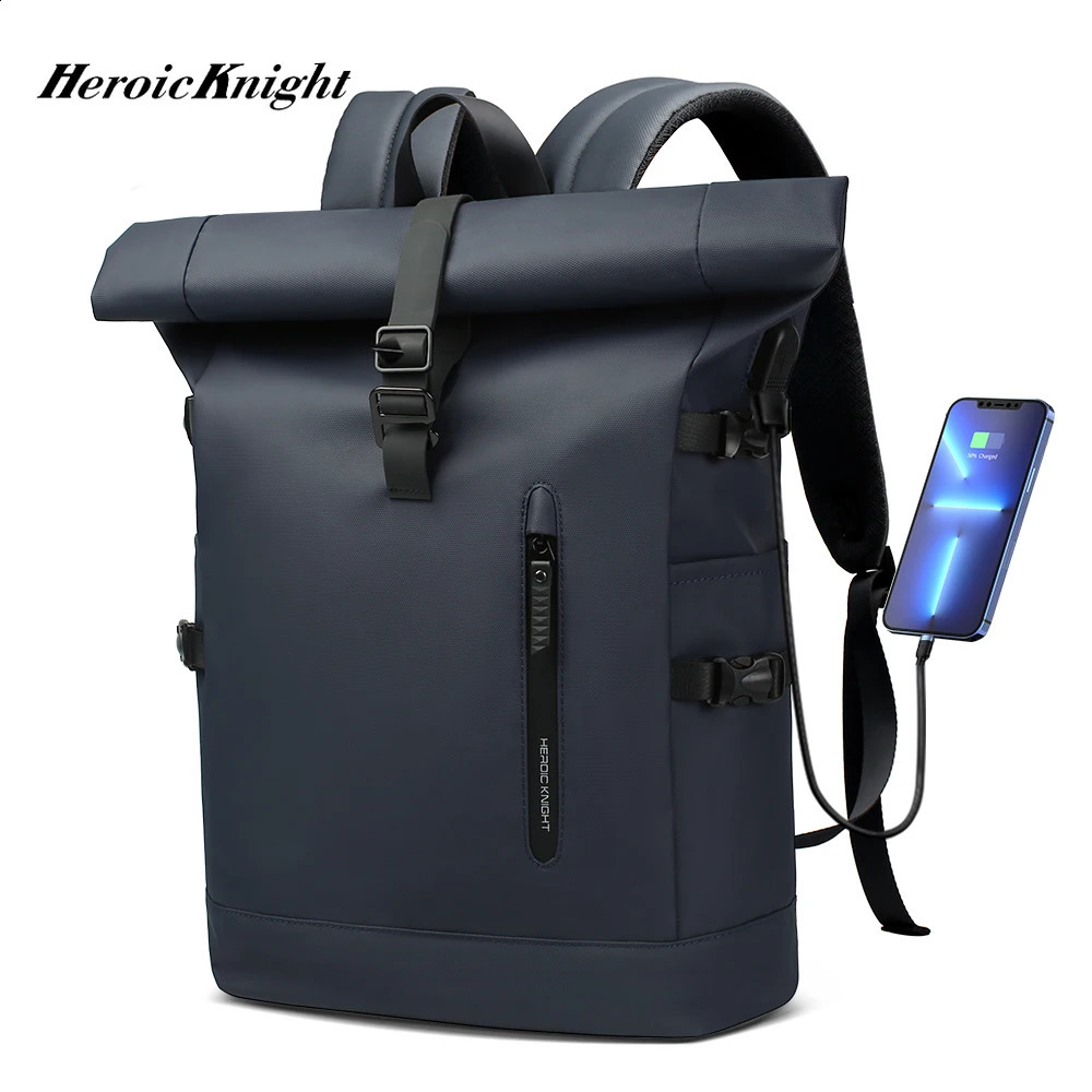 Heroic Knight Waterproof Travel Mens Backpack Large Capacity 15.6 Laptop Backpack Multifunction Roll Top Sports Bag For Women 250530