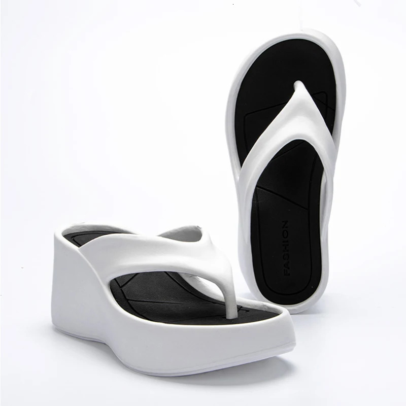 Super High Heels Flip Flops Women Summer Clip Toe Wedges Sandals Woman Chunky Platform Thick Sole Beach Slippers Slides 250528