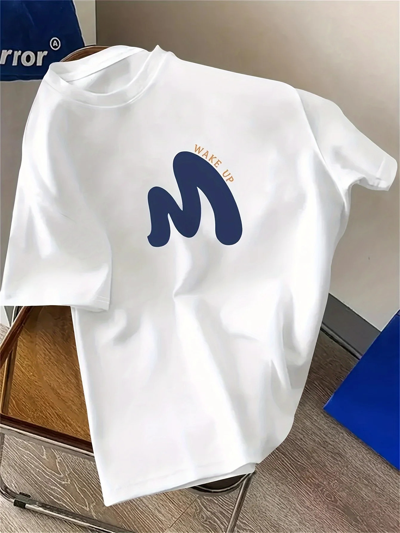 Mens Summer 100 Cotton Fashionable Casual Loose Large Size Shake Up Pattern Printed Sports Round Neck Short Sleeve T-shirt Top 250530