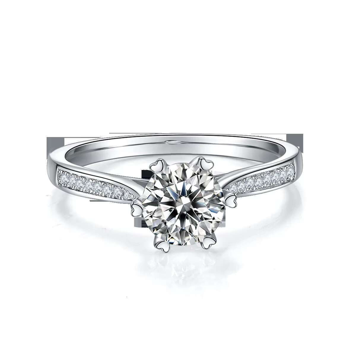 New Design Fine Jewelry Colorful Moissanite Engagement Ring 925 Sterling Silver Wedding Ring for Lovers Perfect Gift