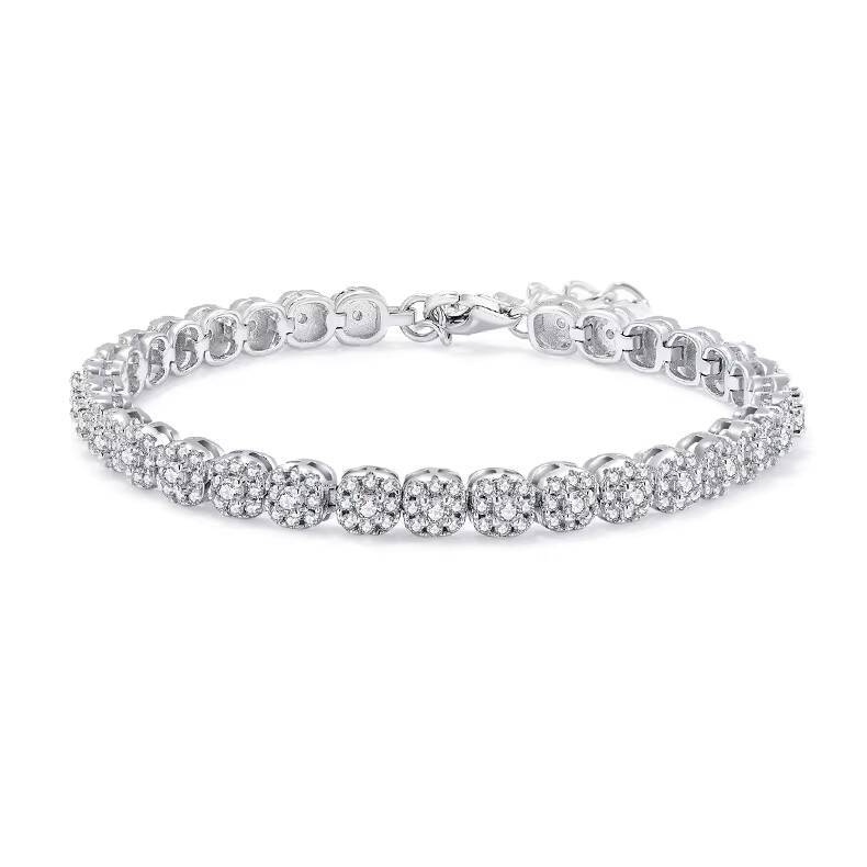 Sterling Sier Platinum Plated Silicon Stone Tennis Bracelet