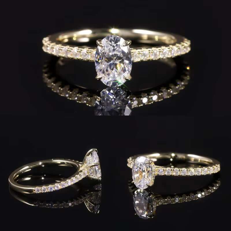 2CT Eternity Diamond Silver Oval 925 Silver Engagement Rings Mossanite 3 CT Stone Women Stylish Moissanite Ring