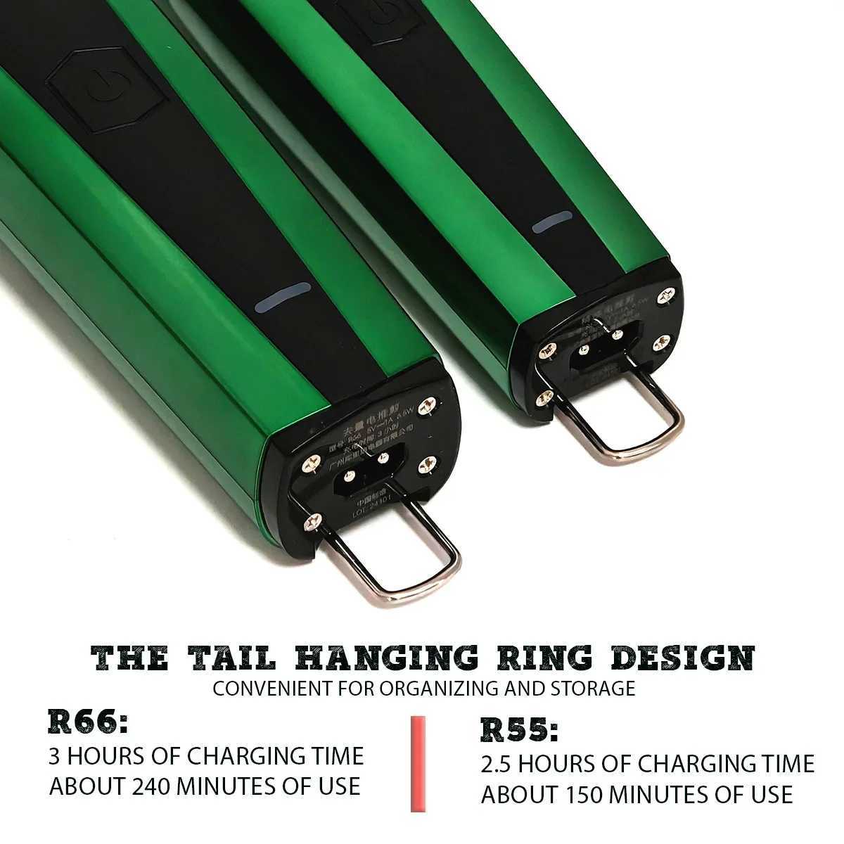 KULILANG R66 Green Professional Oil Head Gradient Electric Hair Clipper Titanium Plated Ceramic Blade 7200rpm Hair Salon Trimmer S2562 - view 5