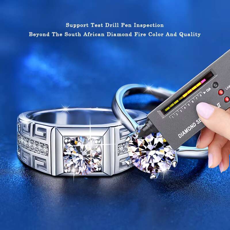 Classic Fine Couples Moissanite Ring Original 925 Sterling Silver Wedding Party Jewelry Moissanite Diamond Rings for Couple