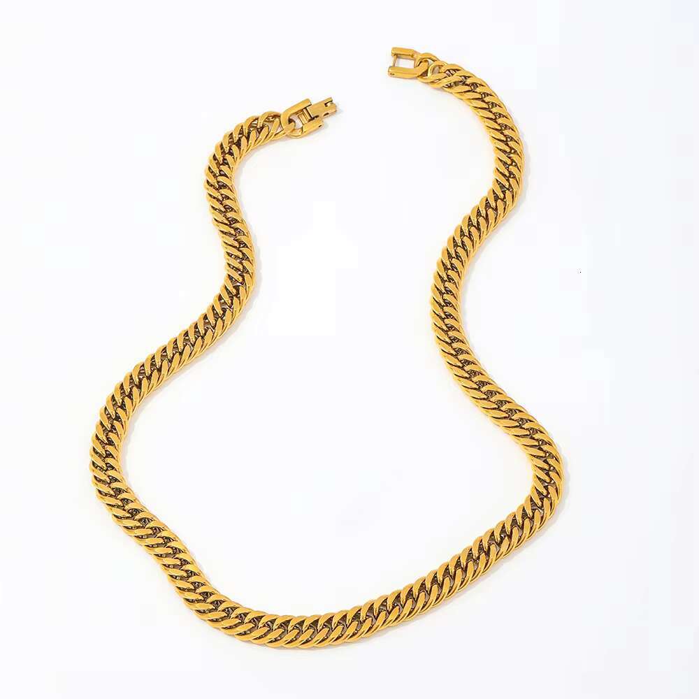 Joolim 18k Gold Plated PVD Chunky Cuban Chain Choker Necklace Tarnish Free Stainless Steel Necklace for Women