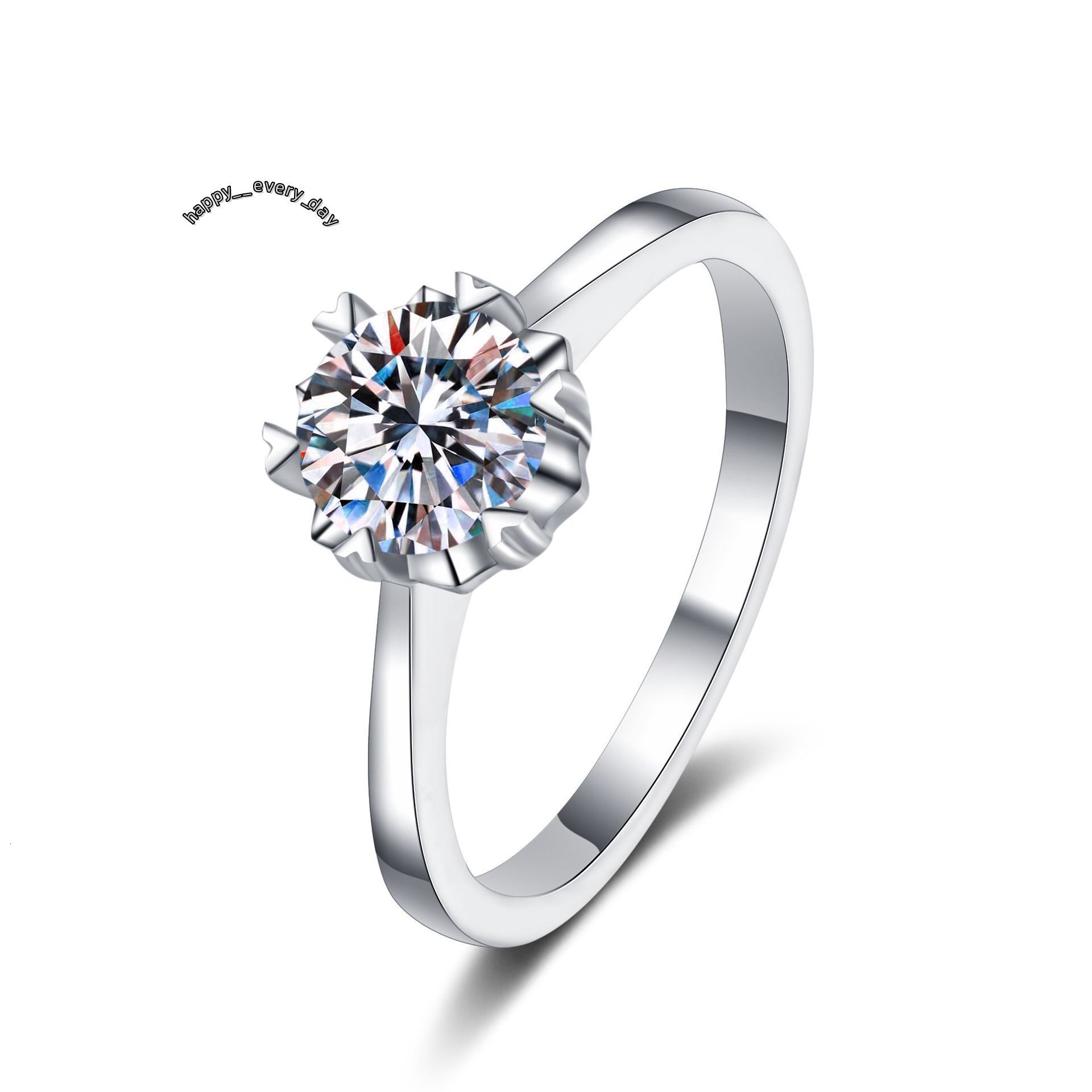 Jewelry Luxury Moissanite Diamond Wedding Ring 925 Sterling Silver Moissanite Ring with GRA Certificate