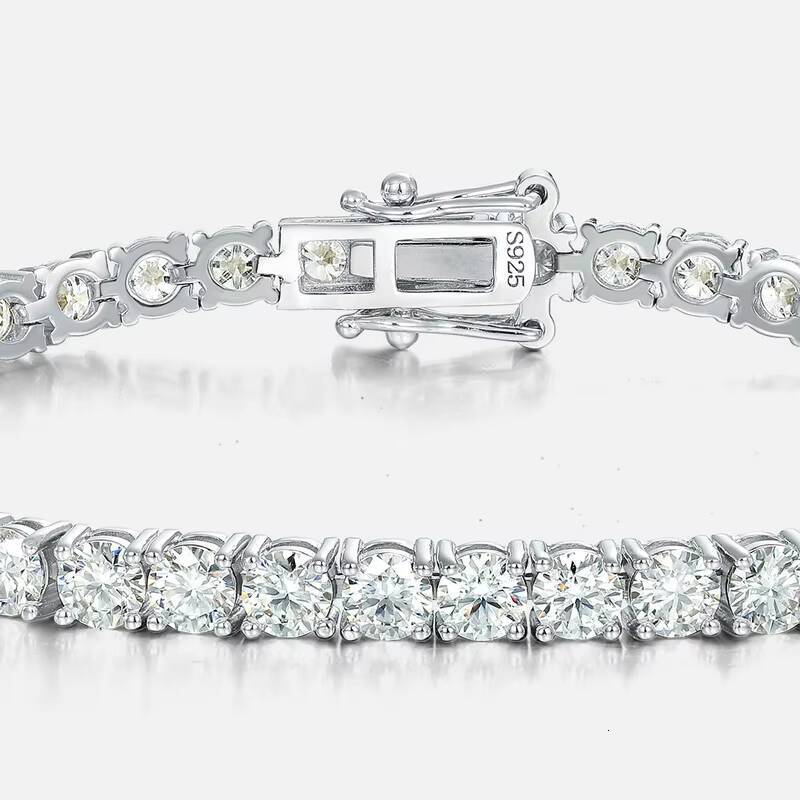 Fashion Hip-Hop GRA 4mm VVS for Women Pure Sier Lab-Grown Silicon Tennis Bracelet