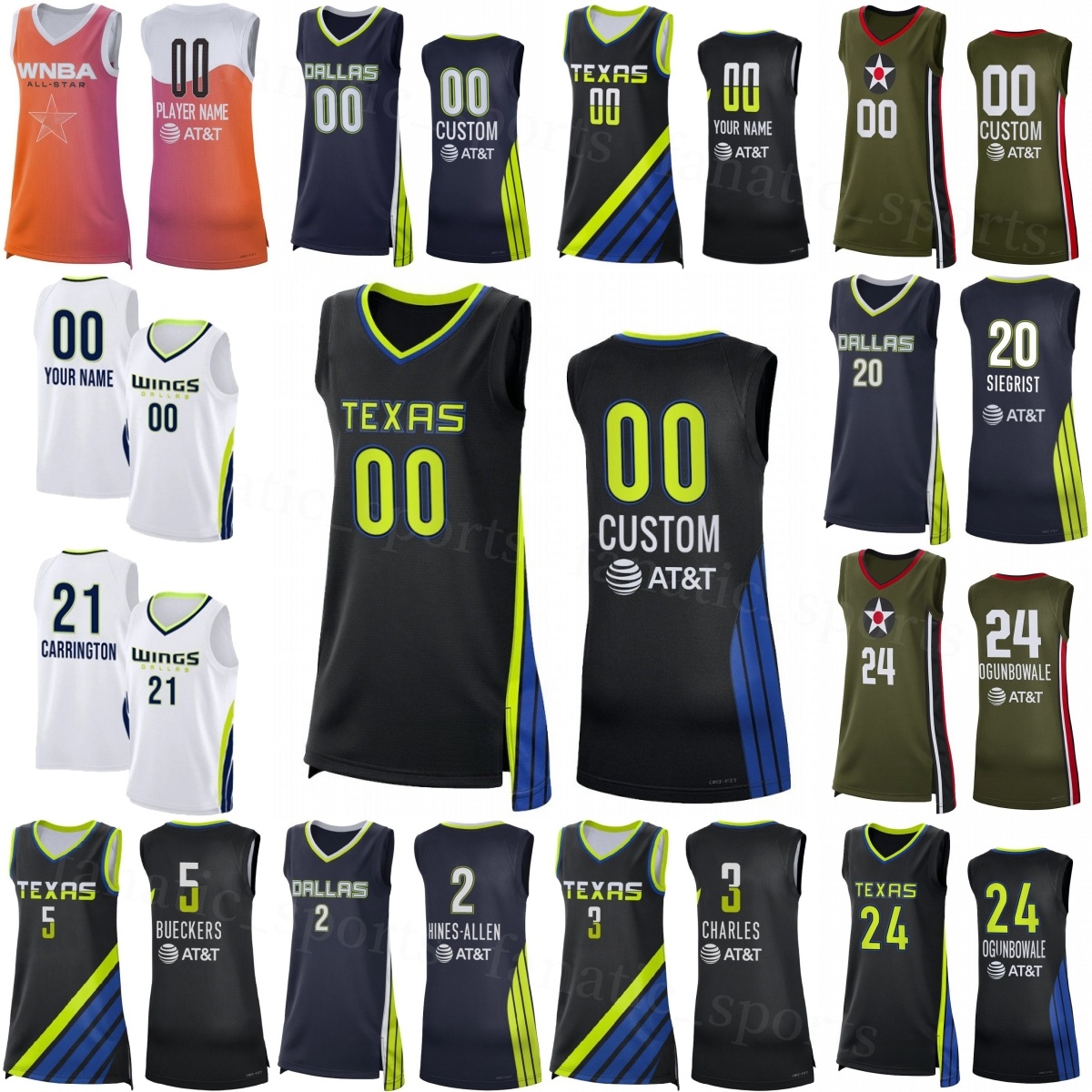 Print Woman Wings Basketball Jerseys 25/26 WNBA Kids Man 24 Arike Ogunbowale 21 DiJonai Carrington 2 Myisha Hines-Allen Maddy Siegrist Paige Bueckers Kaila Charles