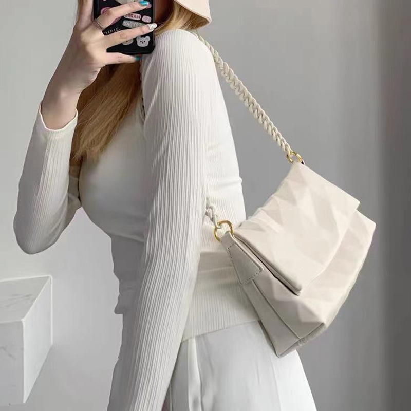 designer 2025 New Crossbody Women's Bag Niche Design Fashion Versatile Chain Strap Single Shoulder Genuine Leather High-end Underarm Bag