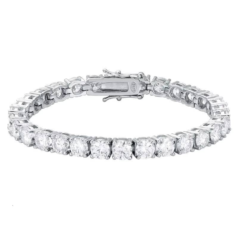 5mm Women's Pure Sier Lab-Grown Silicon Stone Tennis Bracelet