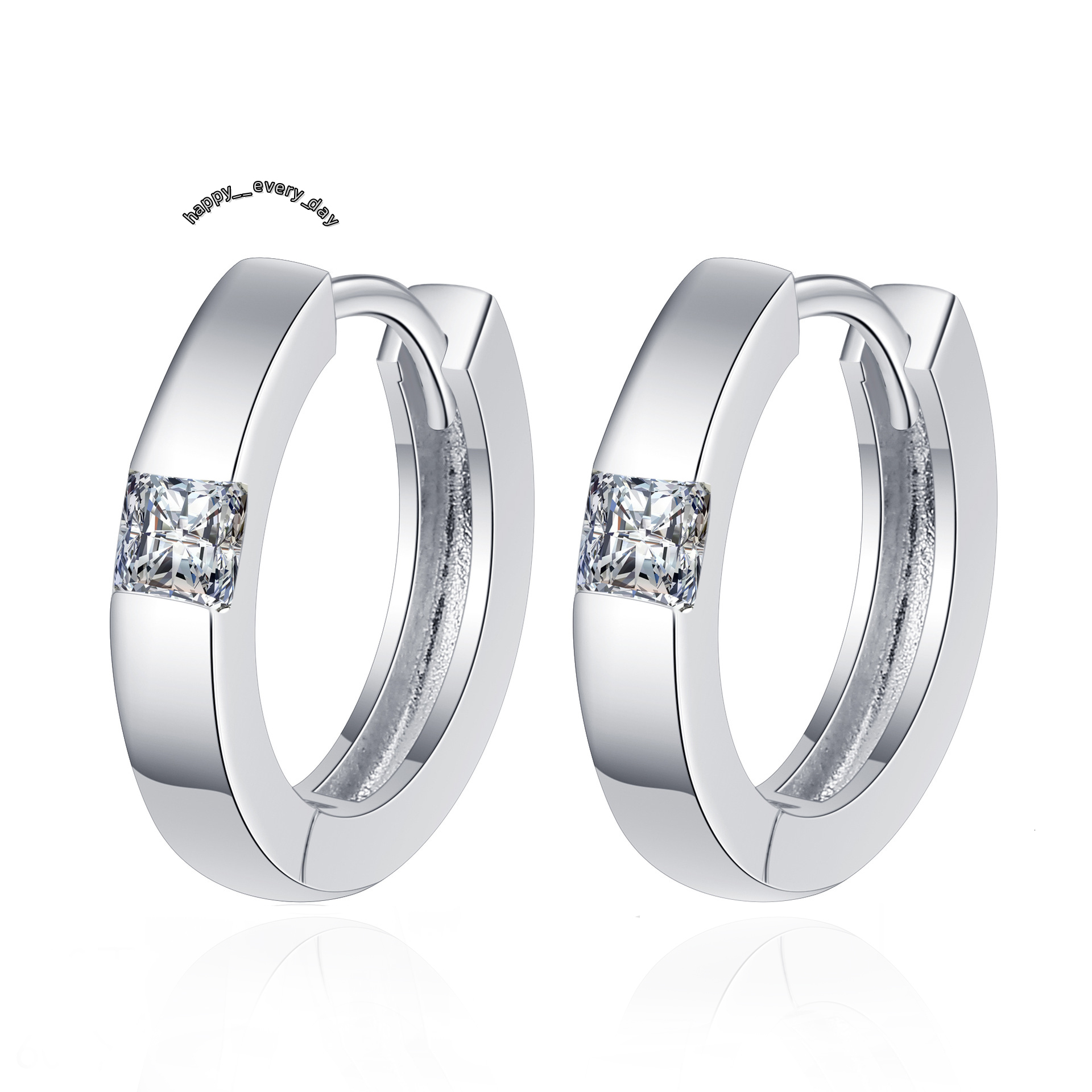S925 Sterling Silver Moissanite Earrings for Women with square Diamonds Simple and High-end Earrings