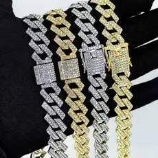 Hip hop necklace 14k gold-plated chilled men's Miami Cuban chain