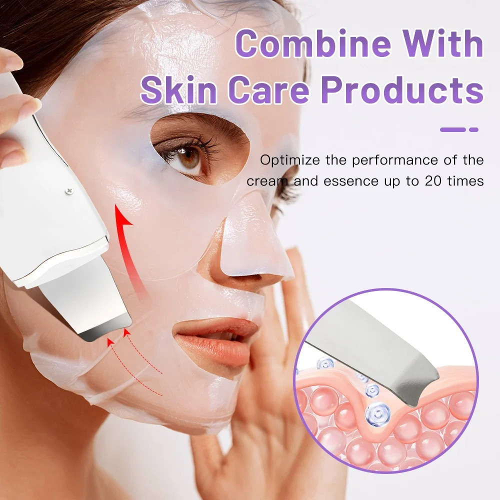 Ultrasonic Peeling Machine Skin Care Blackhead r Device Face Cleaning Pore Cleanser Massager Skin Scrubber 250523