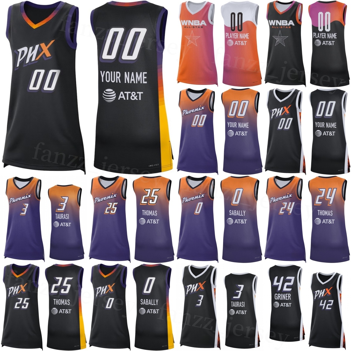 Imprimé 25 26 WNBA Mercury femme basketball 0 Satou Sabally Jerseys 25 Alyssa Thomas 1 Alexa a tenu 24 Kathryn Westbeld 33 Sami Whitcomb 21 Kalan