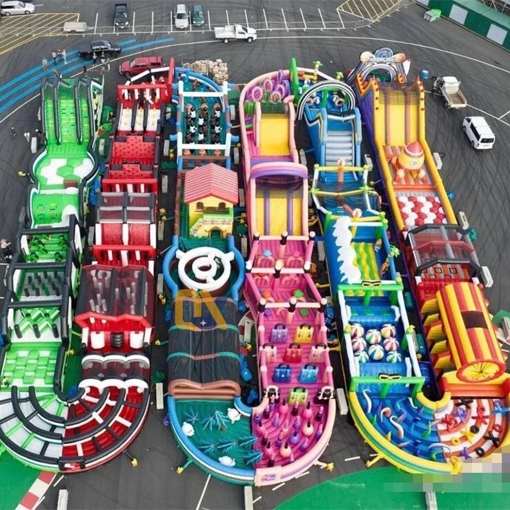 Outdoor Adventure Castle Slide Farm Large Land Challenge Obstacle Race Iatable Air Model