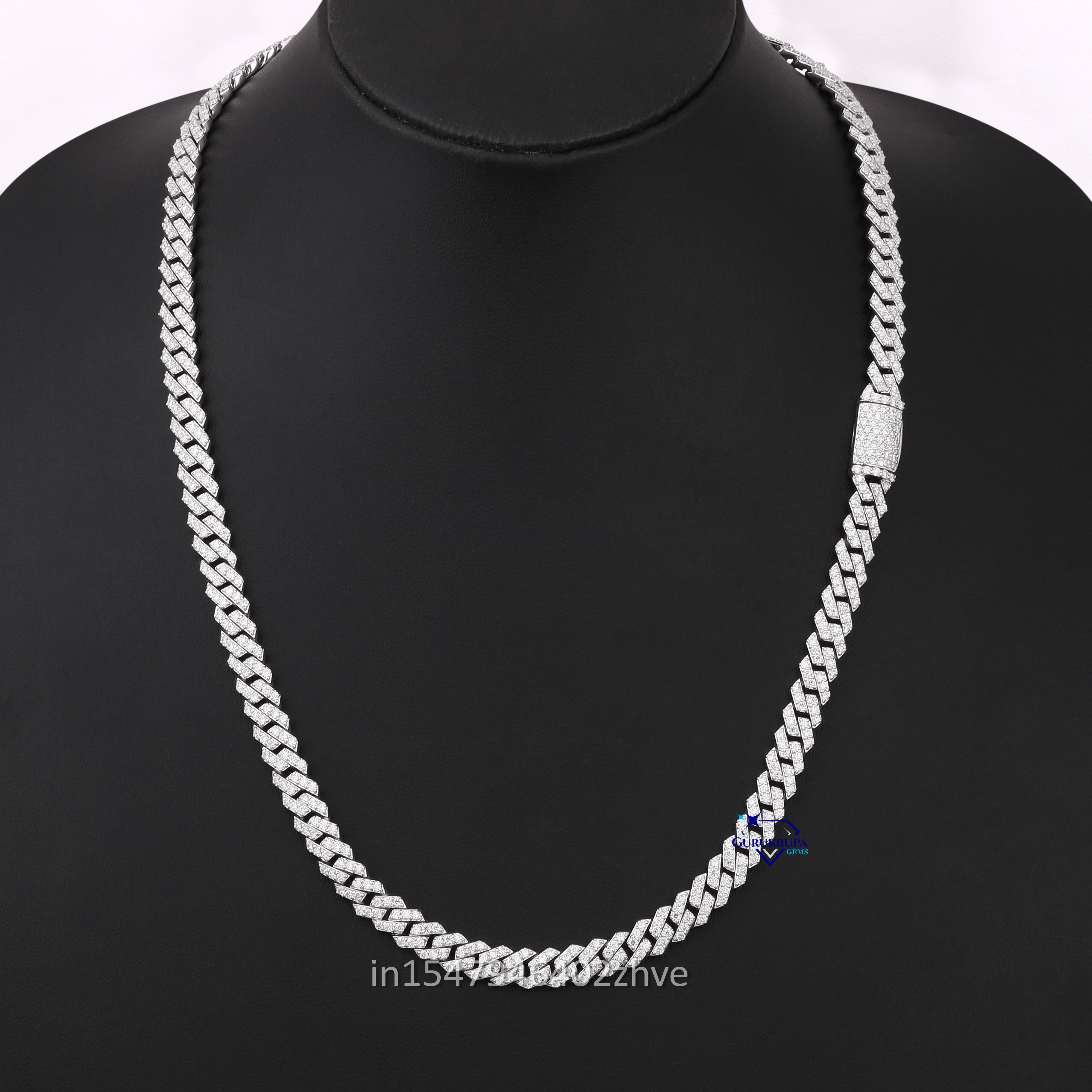 Miami Cuban Chain Necklace Iced Hip Hop Men's Jewelry Pure Sier Laboratory Planting VVS Women's Clarity