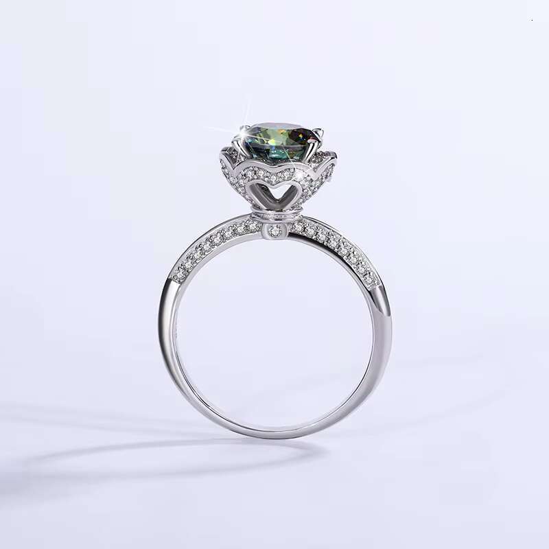 9 Adodo Wholesale S925 Sterling Silver Hand Holding Flowers 2Carat Moissanite Jewelry European and American Ring for Women Gift