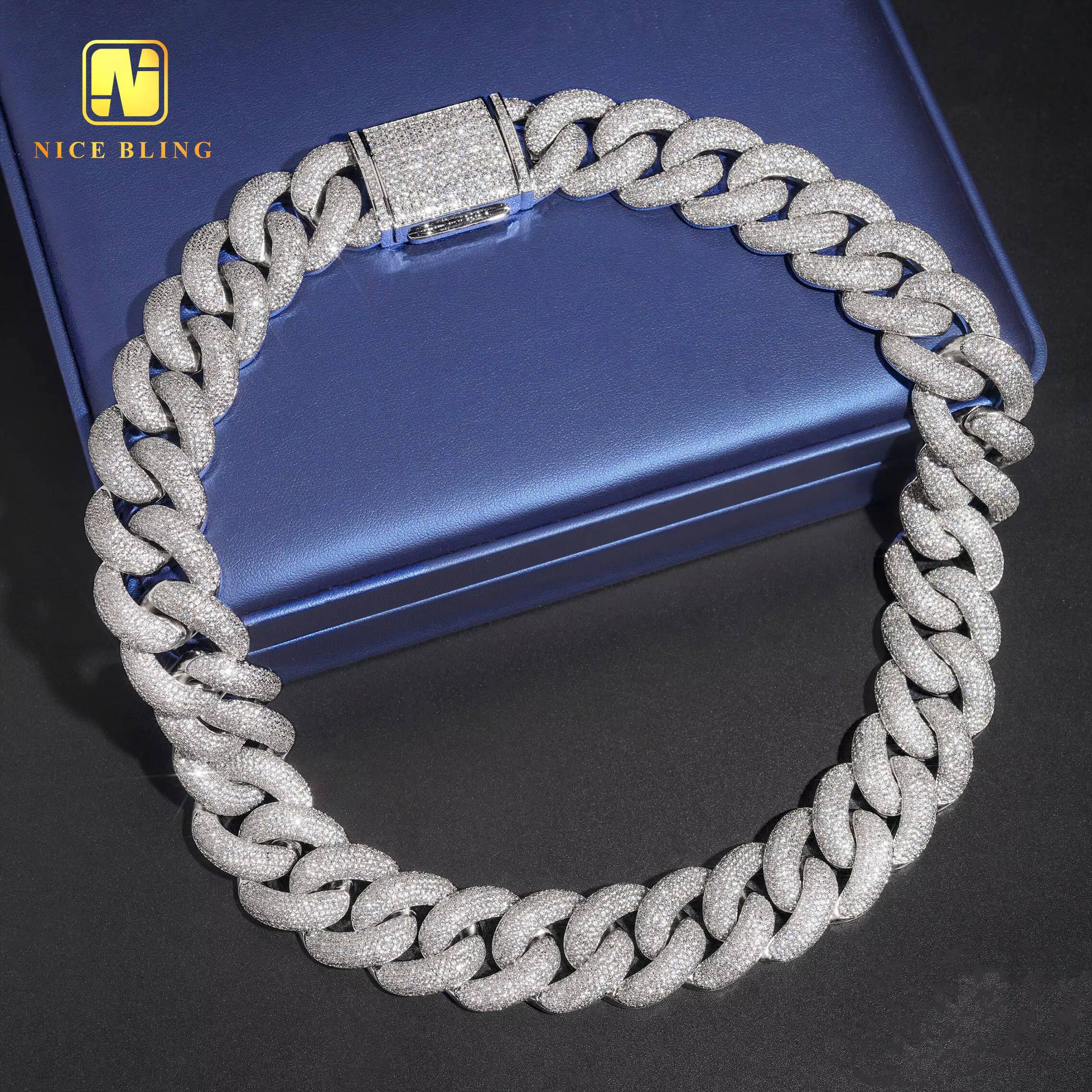 Cheap Price Hip Hop Fashion Jewelry Thick Cuban k Chains 25mm Brass Cubic Zirconia Necklaces Gold Plated for Rappers
