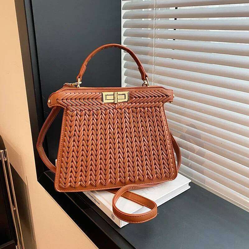 Classic Elegant Leather Tote Bag For Women Brand Designer Handbags Stylish Crossbody Shoulder Purse
