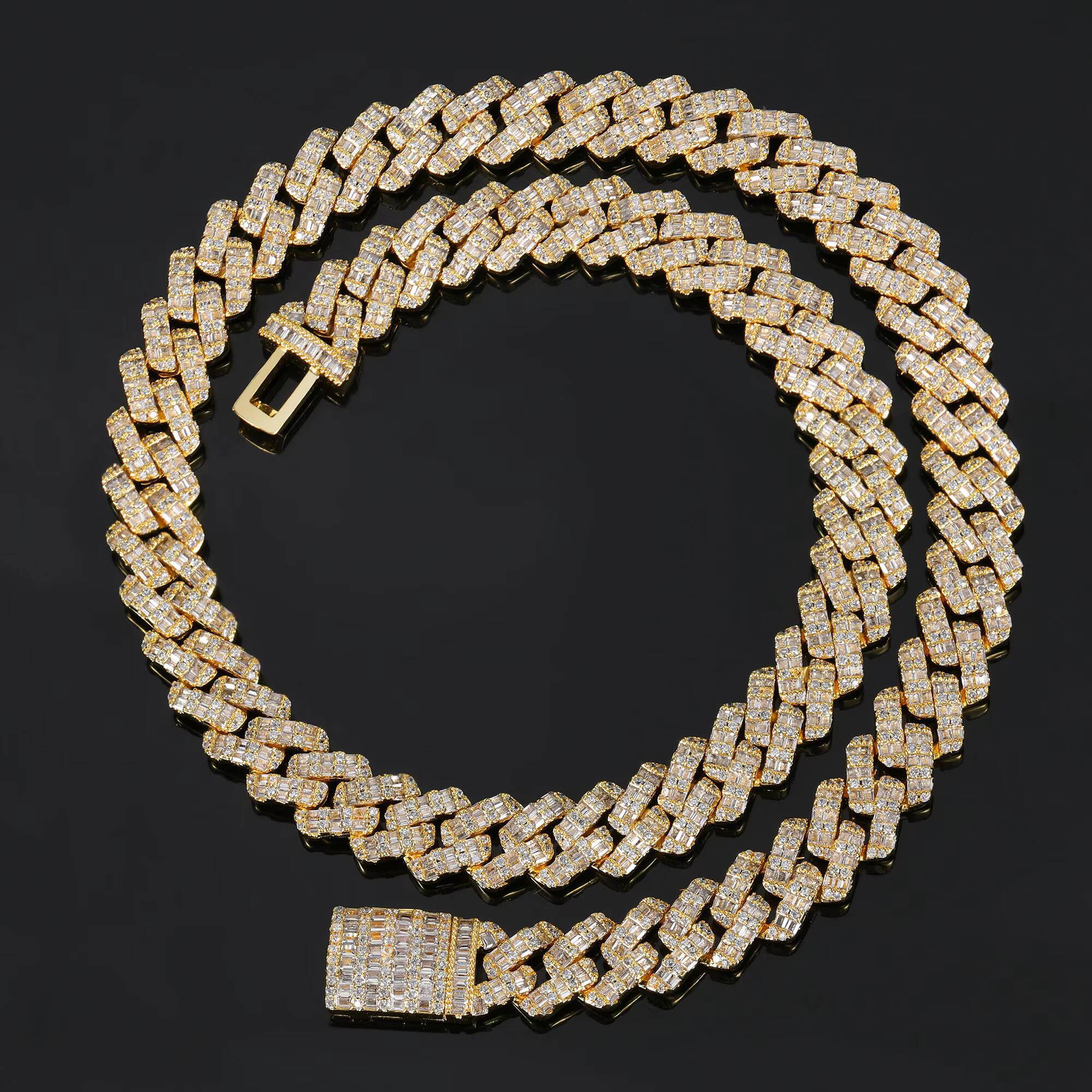 High quality hip-hop accessories, ordinary Miami Cuban chain necklace, ice out zircon men's and women's necklace