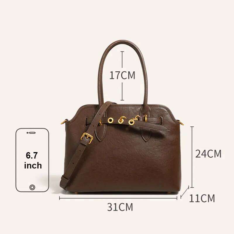 Genuine Leather Women's Tote Designer Shoulder Bag Large Capacity Cowhide Handbags Fashion Crossbody Bags for Women