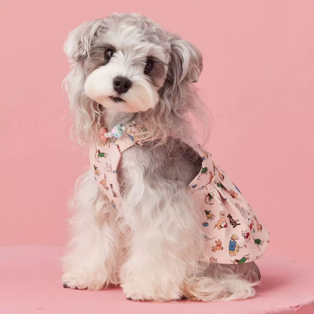 T00364 Dog Spring and Summer Skirt Puppy Teddy Schnauzer Maltese Denim Overalls Suspenders