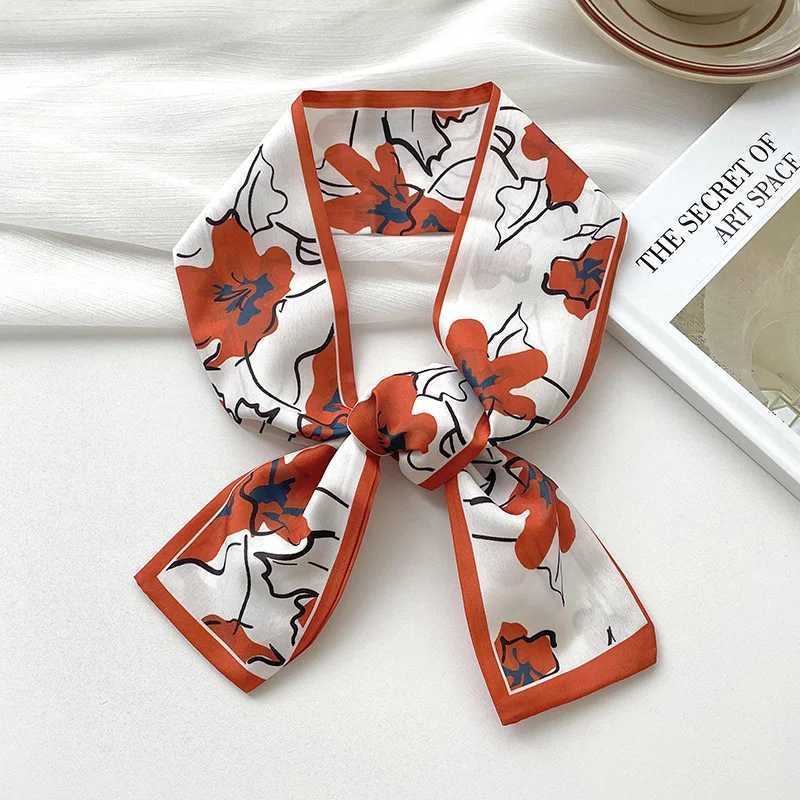 New luxury Brand Model Small Silk Scarf Women Hair Band Bag Handbag Handle Ribbon Scarf Band Neck Scarves Neckerchief W250602