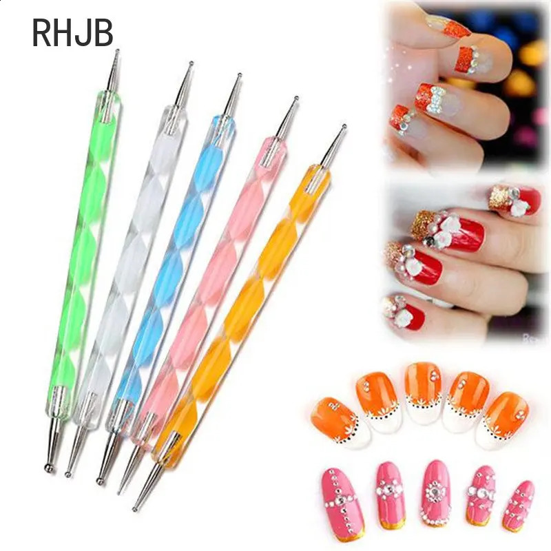 RHJB 5PCS 3D Uv Gel Art Nail Fingernails Drill Fingernail Punch Tool Nail Manicure Nail Brush Set 250528