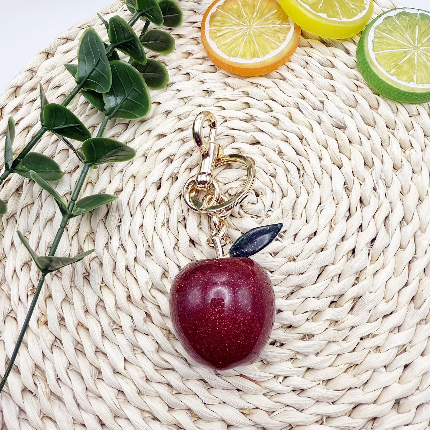 Red Apple Bag Charm Key Chain Accessory Purse Charm Gifts for Women Gilrs Gift 250530