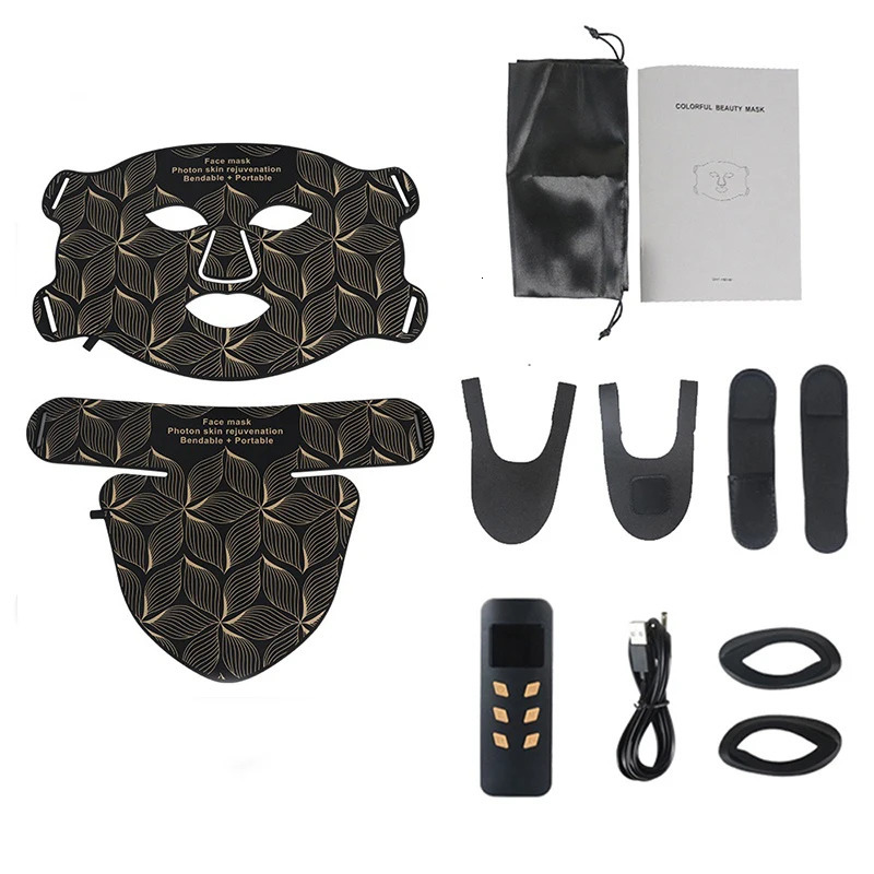 LED Facial Mask with Neck 8 color Near-infrared Red Facial and Neck Pon Oil Control Skin and Rednes 250527